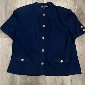 St John Basics Knit Collarless sweater Size 12